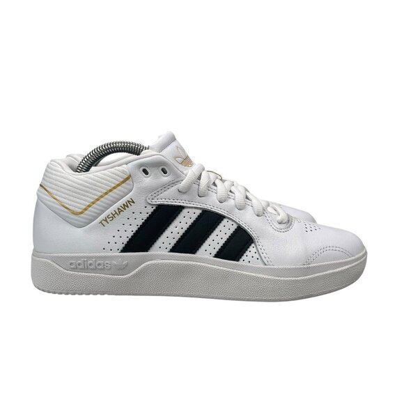 Adidas Tyshawn Cloud White Core Black Gold Metallic Shoes IF4625 Men's Size 7-11 - Picture 1 of 9